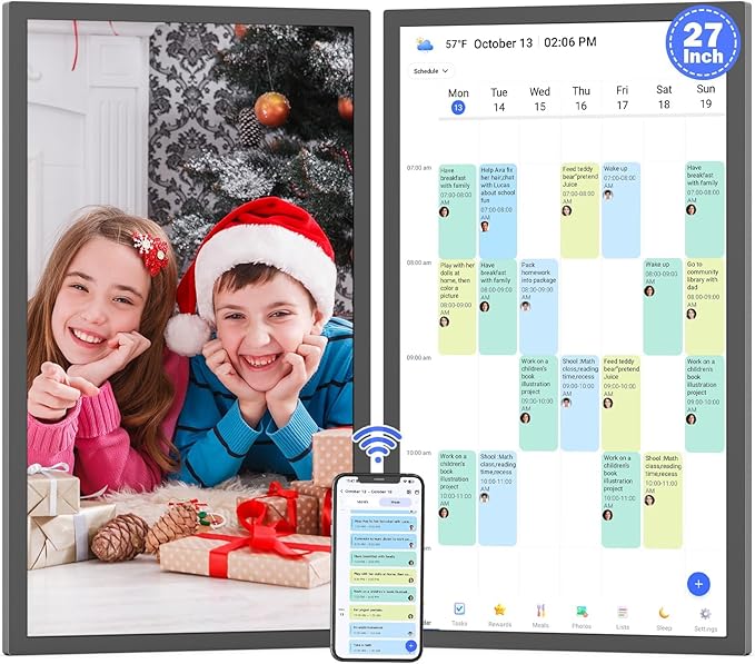 27" Digital Calendar for-Family-Schedules Wall-Planner by NETHGROW