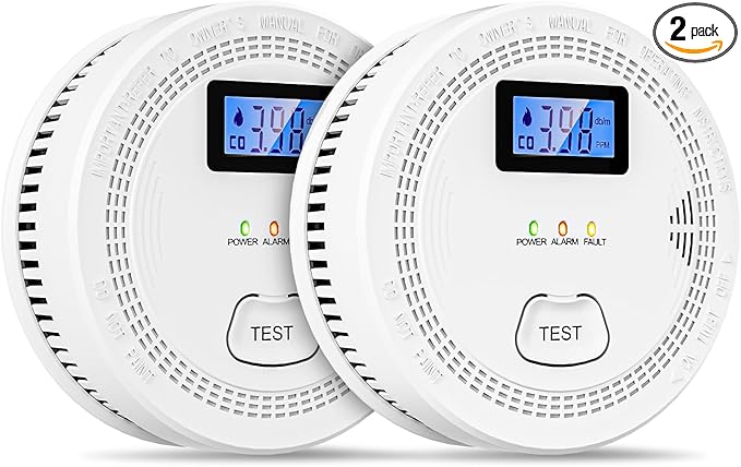 2 Packs, 2 in 1 CO & Smoke Detectors, Carbon Monoxide Detectors, Smoke Detector by OLUNCLE