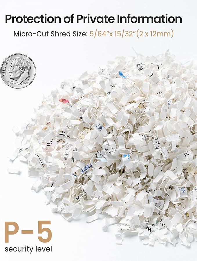 Locksworth 200-Sheet P-5 Micro-Cut Heavy-Duty Paper Shredder, 60-Min Continuous - Image 3