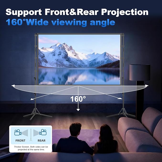 Projector Screen and Stand, GAINVANE 120 inch Portable Projector Screen Indoor - Image 6