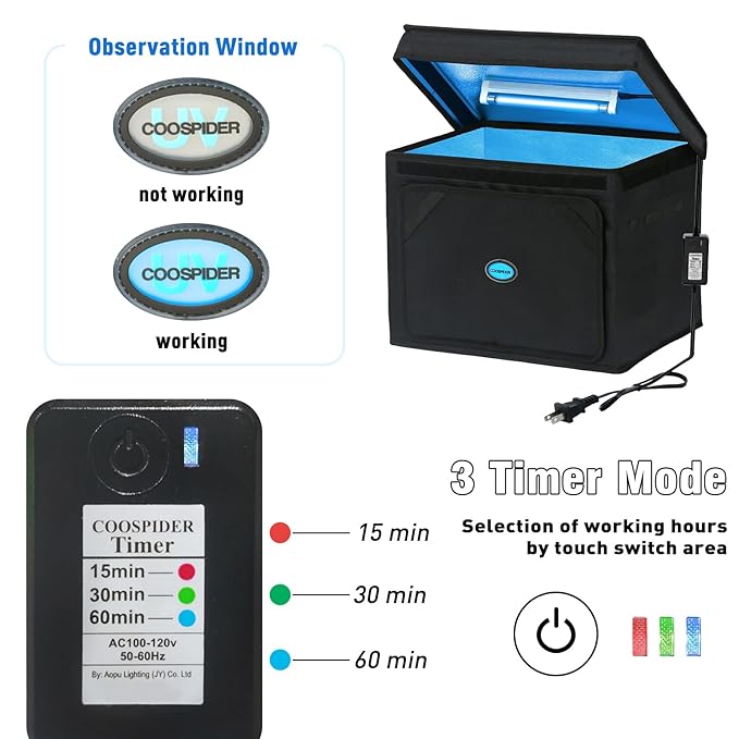 Large UVC Sanitizer Box with Ozone, Foldable Cleaner Bag with Timer, 36L/9.5gal - Image 4