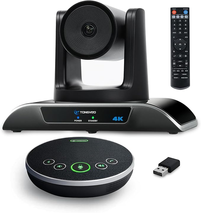 TONGVEO 4K Conference Room Camera System, AI Auto-Tracking PTZ Camera 5X by TONGVEO