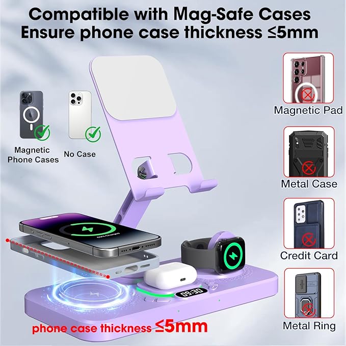 30W Charging Station for Apple Products, Foldable Wireless Charger - Image 5