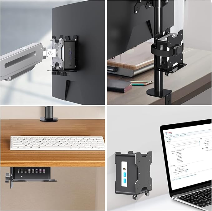 Pholiten Adjustable Thin Client Mini PC Mount Bracket, CPU VESA Under Desk and - Image 7