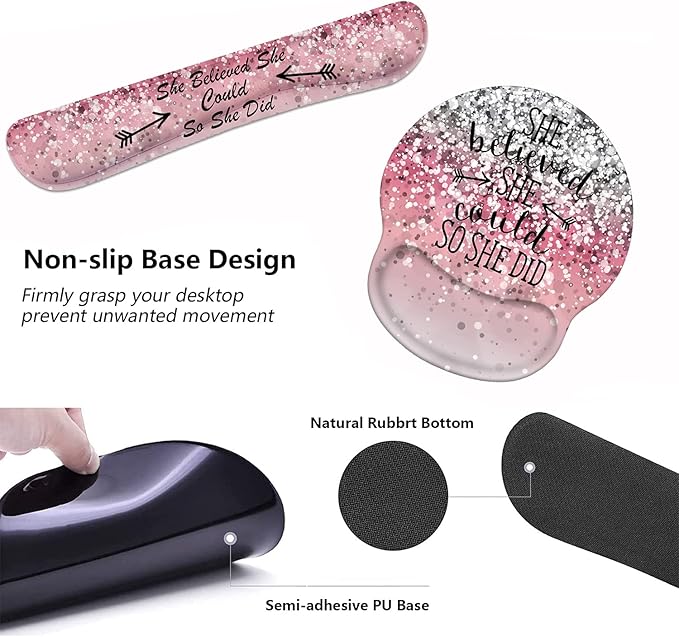 Keyboard Wrist Rest and Mouse Pad Wrist Support Set - Image 5