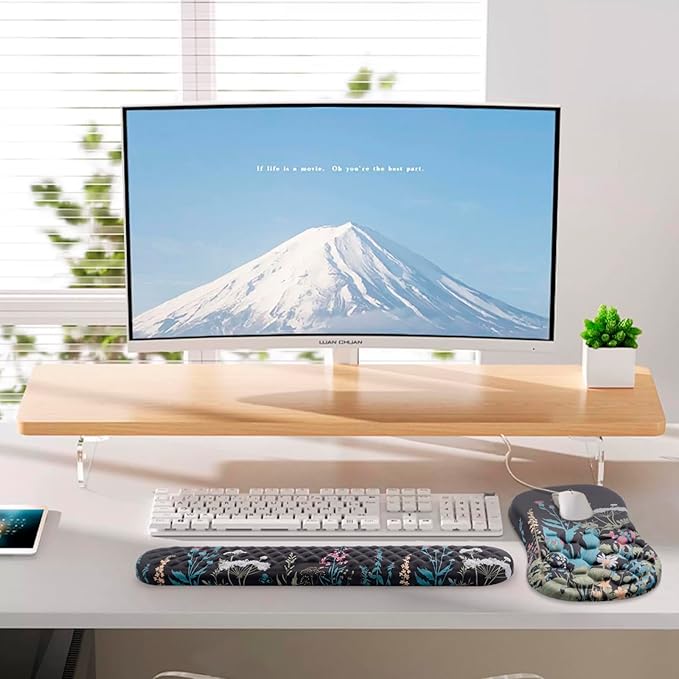 Mouse Pad Wrist Support, Laokiiy 2 in1 Keyboard Wrist Rest+ Ergonomic Mouse Pad - Image 6