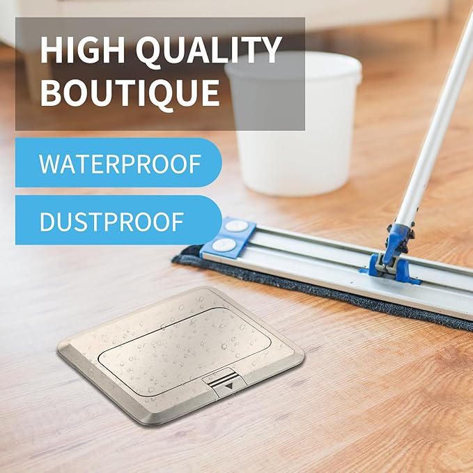 Vagueior Recessed Floor Electrical Outlet Kit, Waterproof Electrical Outlet - Image 6