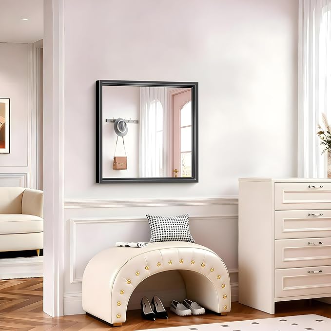 24x24 Square Black Mirror, Bathroom Mirrors - Image 6