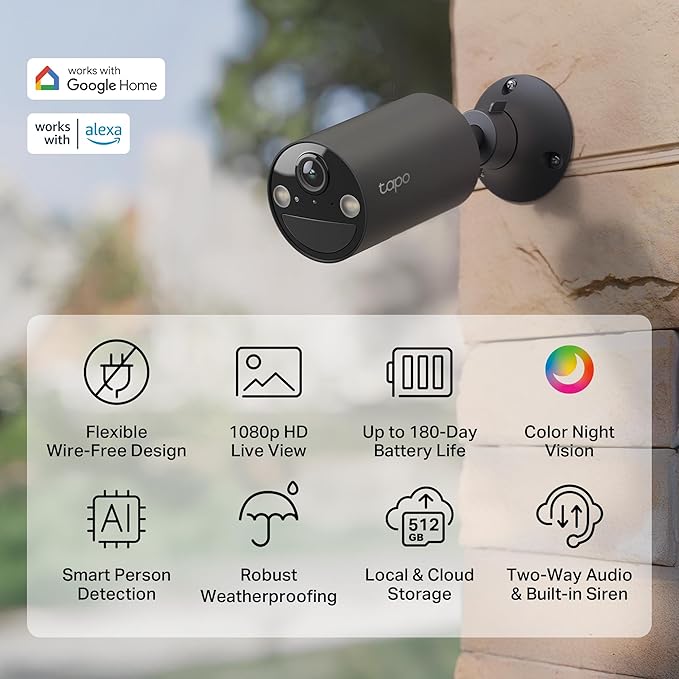 Tapo by TP-Link Wireless Outdoor Security Camera, Free Person Detection - Image 2