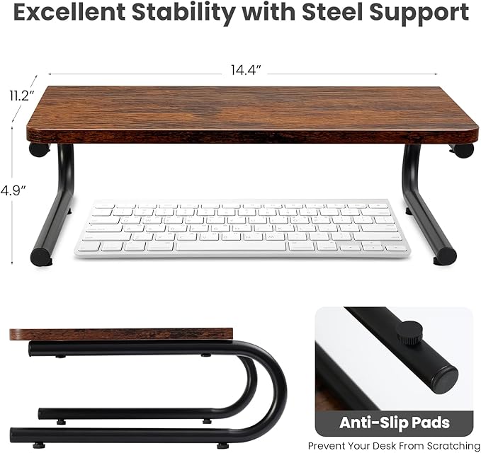 ARCOBIS Monitor Riser for Desk, Wood & Metal Computer Monitor Stand, Printer - Image 2
