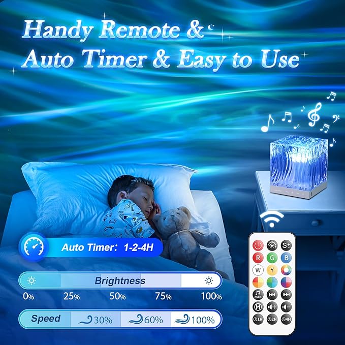 Crystal Lamp for Bedroom, 15 White Noise Machine Room Lights for Bedroom - Image 5