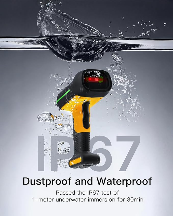 Inateck Industrial Barcode Scanner Bluetooth, 1D Scanner Wireless - Image 4