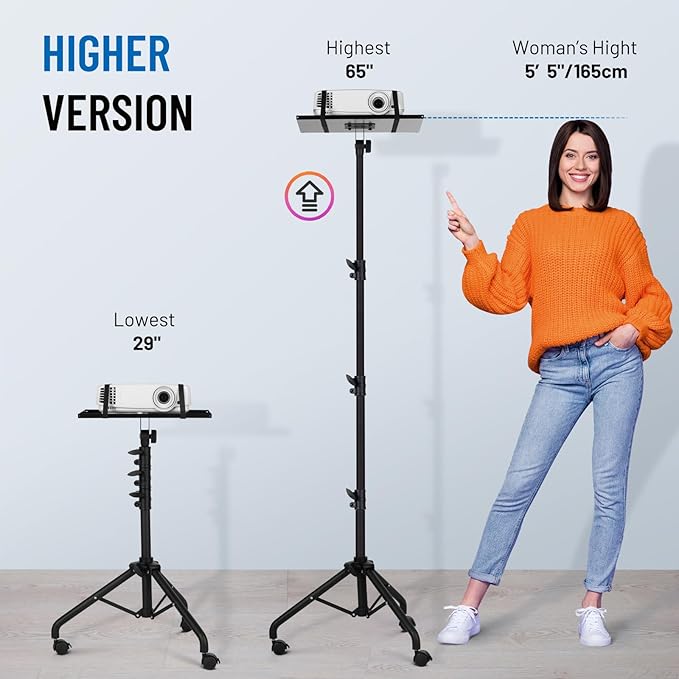 CAHAYA Projector Tripod Stand Adjustable: Height 29 to 65in Projector - Image 2