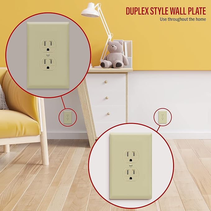 ENERLITES Duplex Receptacle Outlet Wall Plate, Jumbo Electrical Outlet Covers - Image 6