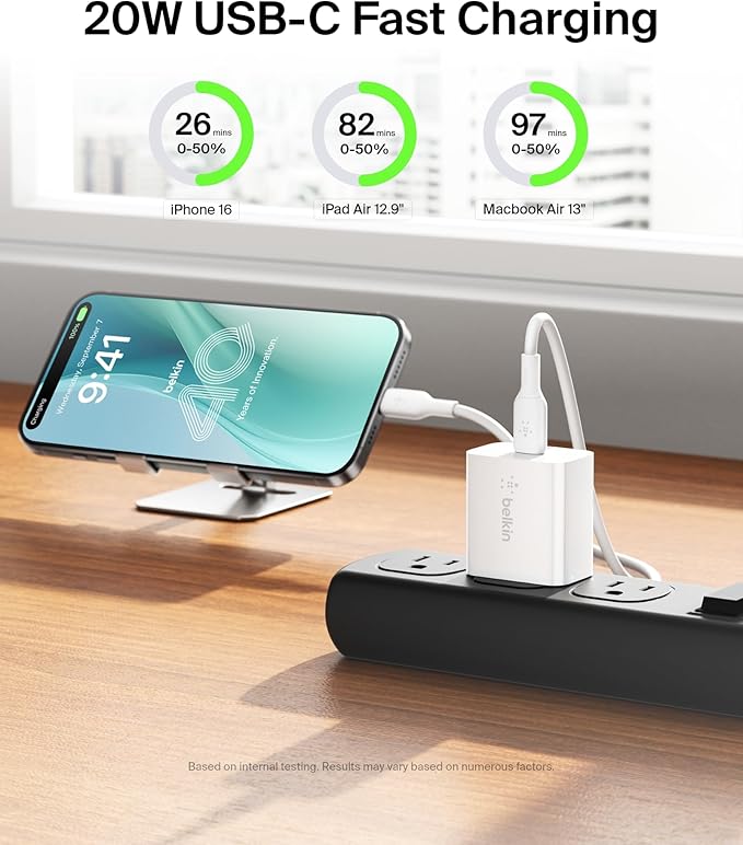 Belkin USB C Charger Block 20W, iPhone Charger Fast Charging - Image 2