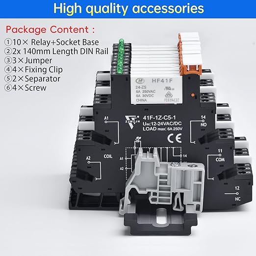 10Pcs Miniature Relay 24V DC, 24V AC 6Amp SPDT - Image 3