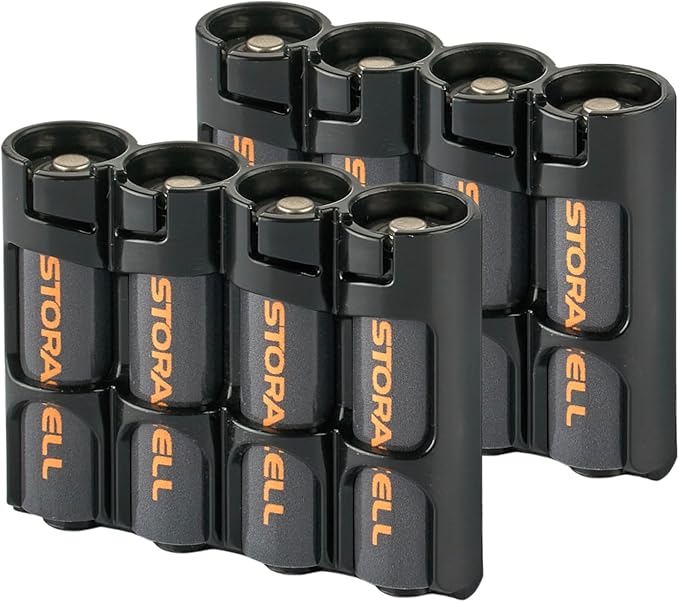 AA Battery Storage Caddy by Storacell, Holds 4 Batteries by Storacell