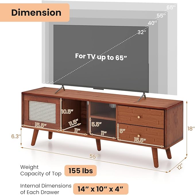 Giantex Mid Century Modern TV Stand - Image 4