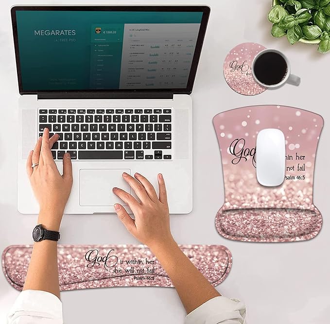 Ergonomic Mouse Pad Wrist Support and Keyboard Wrist Rest Set - Image 4