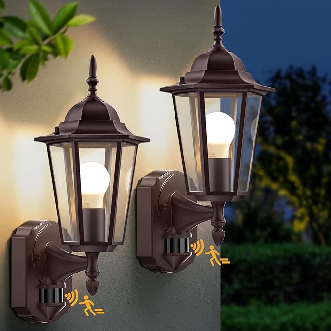 Lamomo Motion Sensor Outdoor Lights, Upgrade Dusk to Dawn Bronze Outdoor Light - Image 7