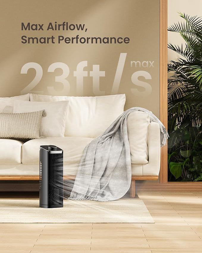PNTCK Fan for Bedroom, 3 Speeds Max 23ft/s, 70° Oscillating Desk Fan, Bladeless - Image 3