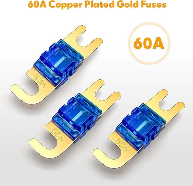 BULVACK 3 Way Mini ANL Fuse Holder, Copper 0/2/4 Gauge to 4/6/8 Gauge 60 Amp - Image 4