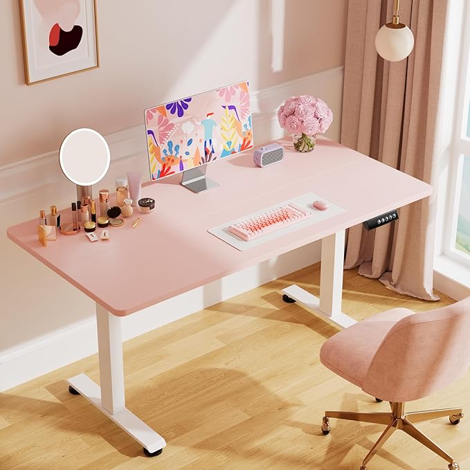 Veken 55 Inch Large Electric Standing Desk, 4 Memory Heights Adjustable - Image 2