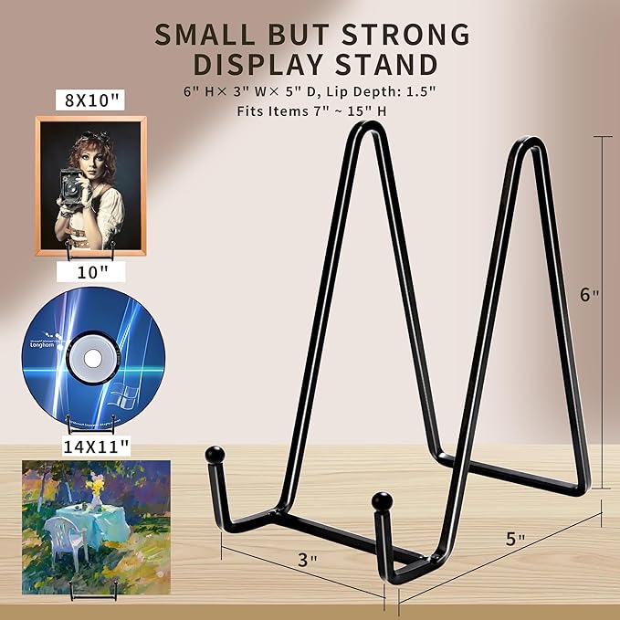 12 Pack 6"Plate Stands for Display, Metal Plate Holders Display Stands Can Be - Image 2