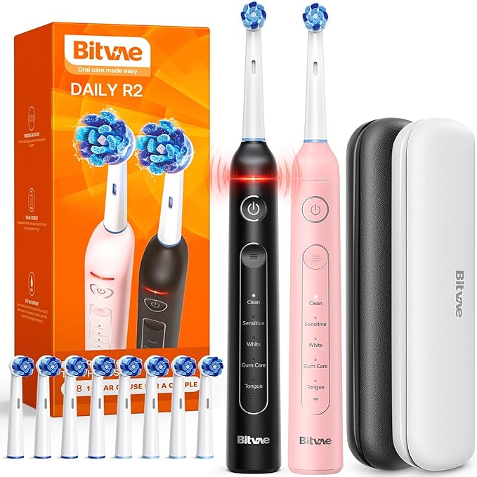 Bitvae Rotating Electric Toothbrush 2 Packs by Bitvae