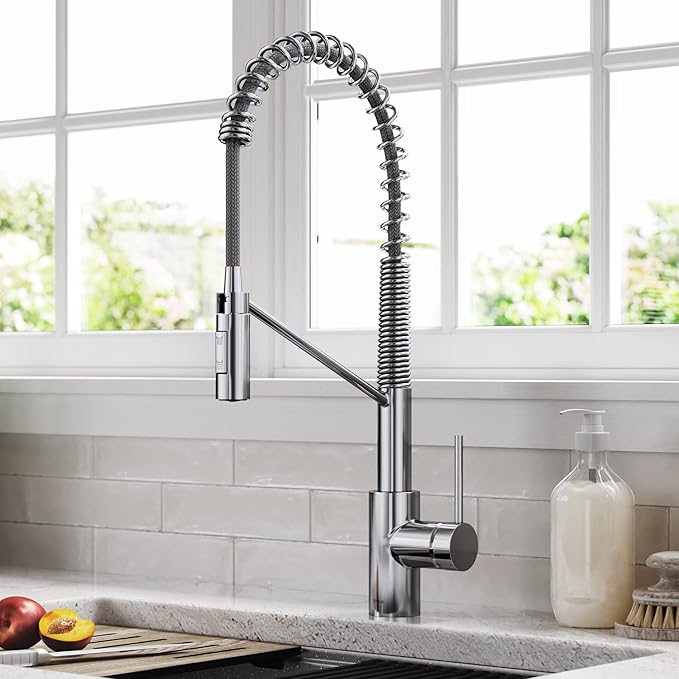 KRAUS Oletto Commercial Style Single Handle Pull Down Kitchen Faucet - Image 2