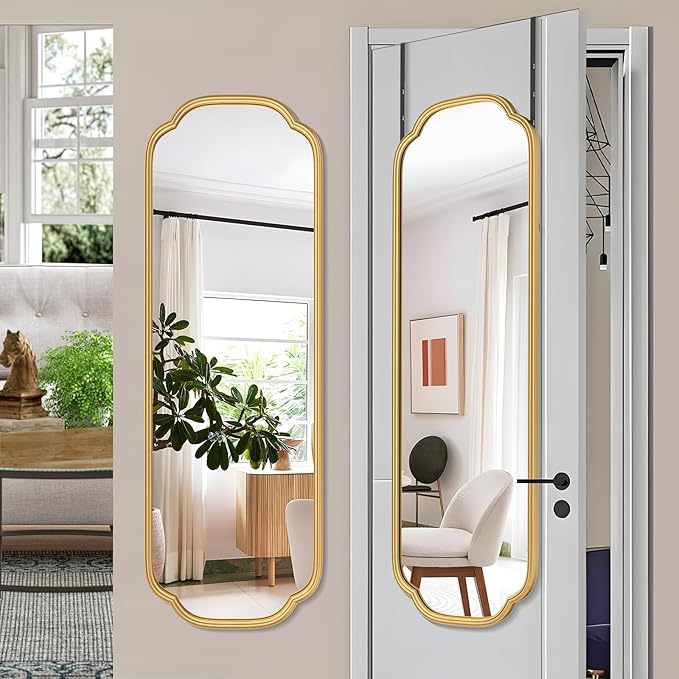 48"x16" Gold Door Mirror Full Length Over The Door by FerytangeHome