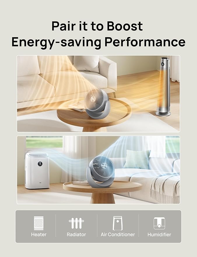 Dreo Fan for Bedroom, Table Air Circulator for Whole Room, 11 Inch, 40ft Strong - Image 7
