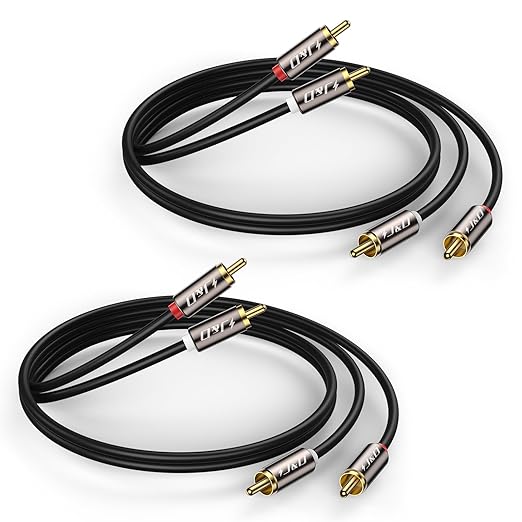 J&D RCA Cable, Copper Shell 2RCA Male to 2RCA Male Stereo Audio Cable, 6 Feet by JDTech