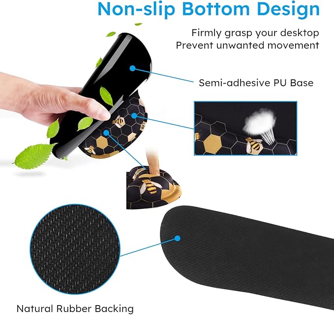 iCasso Desk Mat, Gaming Mouse Pad Wrist Support Set, 4in1 XXL Large Mousepad + - Image 5