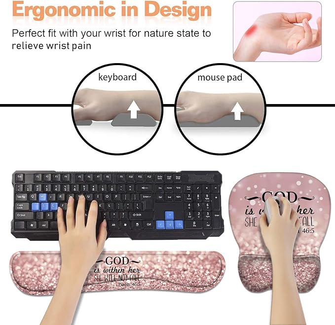 Ergonomic Mouse Pad Wrist Support and Keyboard Wrist Rest Set - Image 4