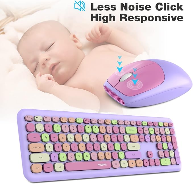MOFII Wireless Keyboard and Mouse Combo, 2.4G Silent Cordless Slim Full Size - Image 3