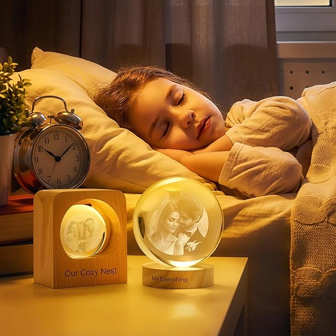 Yijhpbc Custom 3D Crystal Photo Night Light Personalized Photo Crystal Ball - Image 6