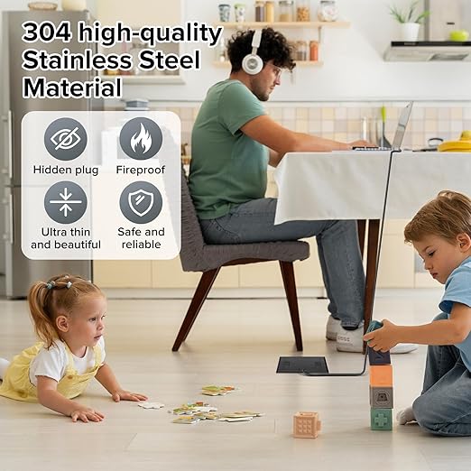 Vagueior Recessed Flat Hidden Floor Electrical Outlet Box Kit, Stainless Steel - Image 5