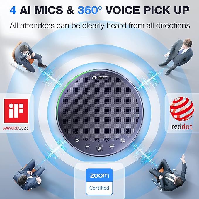EMEET M3 Conference Speaker and Microphone, Zoom Certified Bluetooth - Image 2