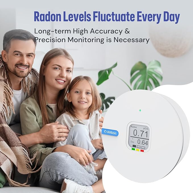 LifeBasis Radon Detector for Home, Portable E-Ink Display Radon Meter - Image 4
