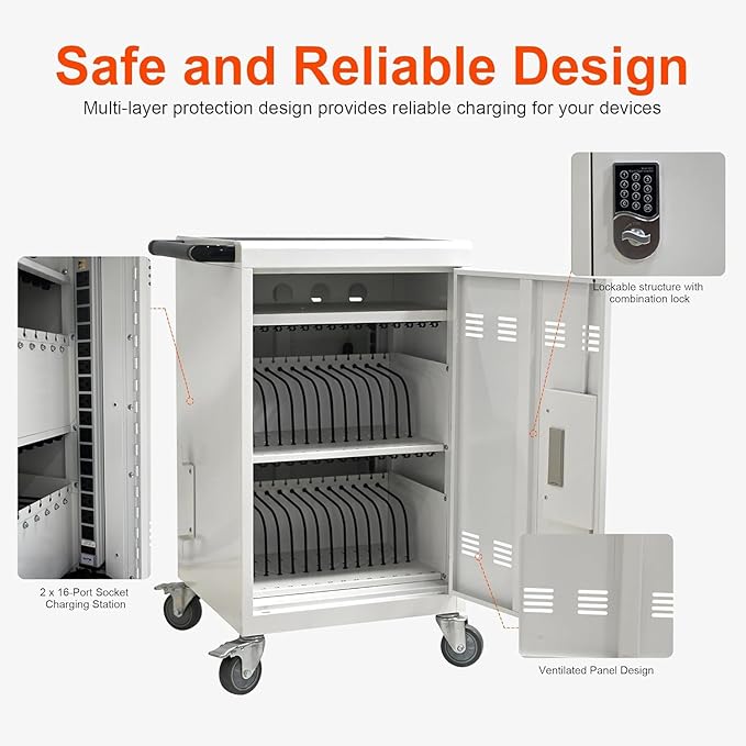 Aokleo 32 Devices Laptop Charging Cart - Image 6