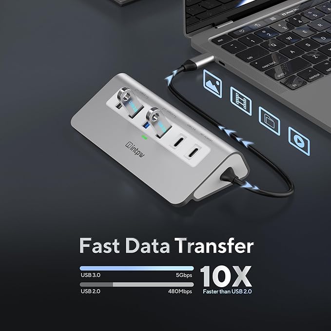 P9 USB C Docking Station, intpw 9-in-1 USB C Hub - Image 5