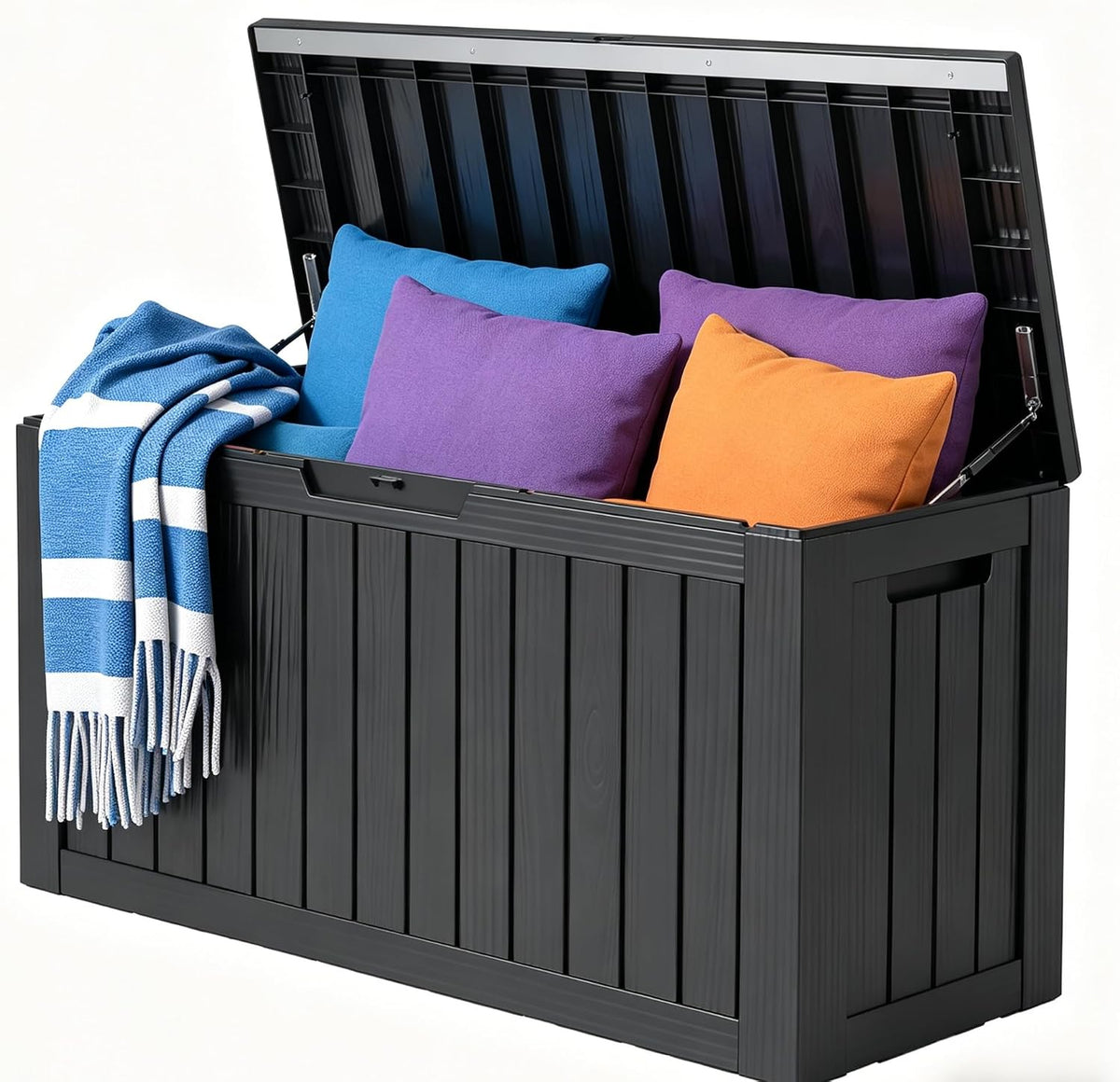 lausaint home 180 gallon resin deck box, package, main product view