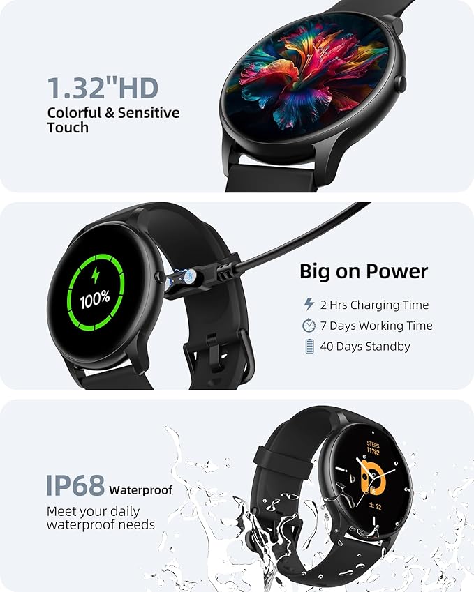 Parsonver Smart Watch for Men Women, HD Screen Fitness Tracker IP68 Waterproof - Image 5