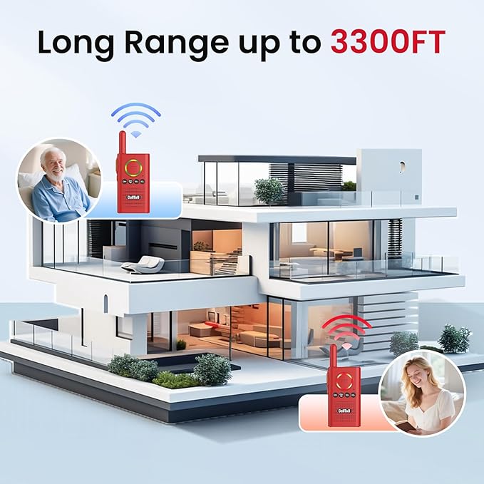CallToU 2 Way Intercom for Elderly 3300FT Rechargeable 1000mAh Battery - Image 3