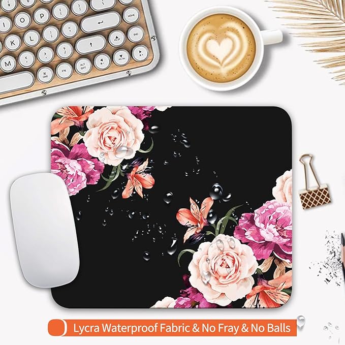 Armanza Square Mouse Pad Pretty Peony Flower, Personalized Premium-Textured - Image 3