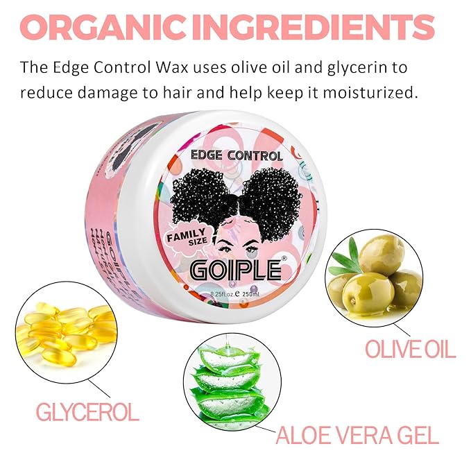 8.25 OZ Edge Control Wax for Women Strong Hold Non-greasy Edge Smoother - Image 2
