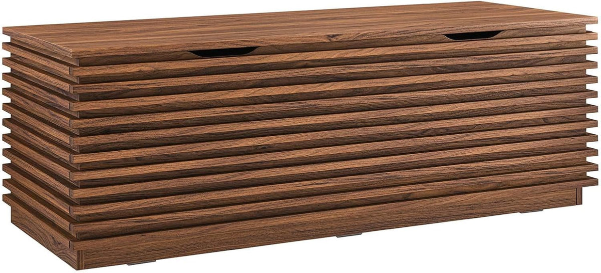 modway render 47" wood grain storage bench in, main product view