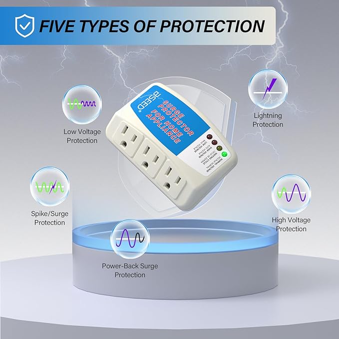 BSEED Voltage Protector, 3 Outlet Plug in Surge Protector - Image 6