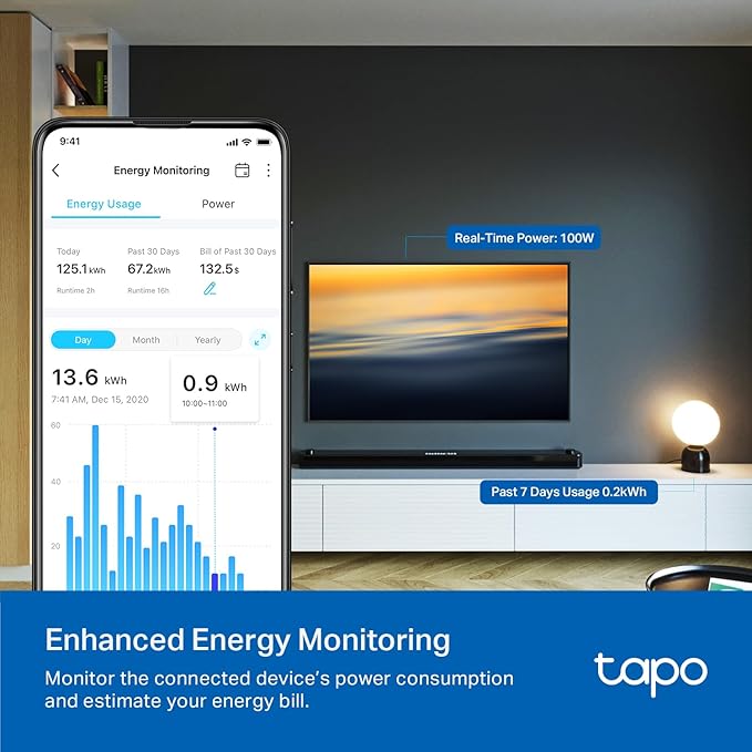 TP-Link Tapo Smart Plug P210M, Wi-Fi in-Wall Outlet, Matter Compatible - Image 4
